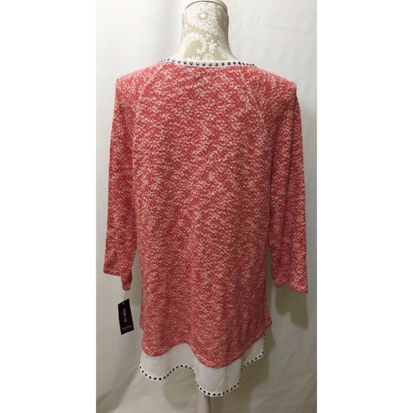 Style & Co Sweater Womens Large Deep‎ Coral Orange - Picture 6 of 7